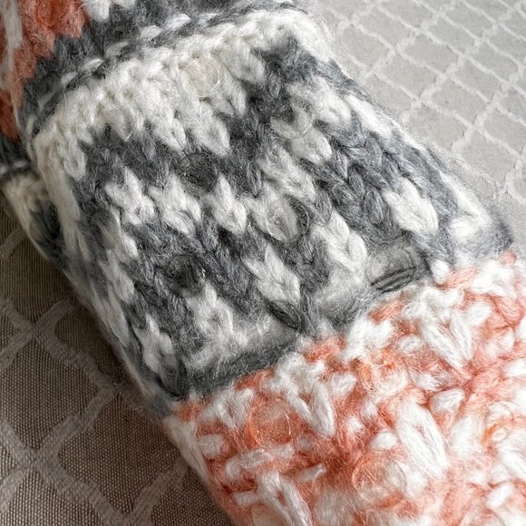 Aerosoles Slipper Socks Tall Pink Gray Faux Sherpa Pom Nordic Fair Isle NWT - Picture 6 of 6